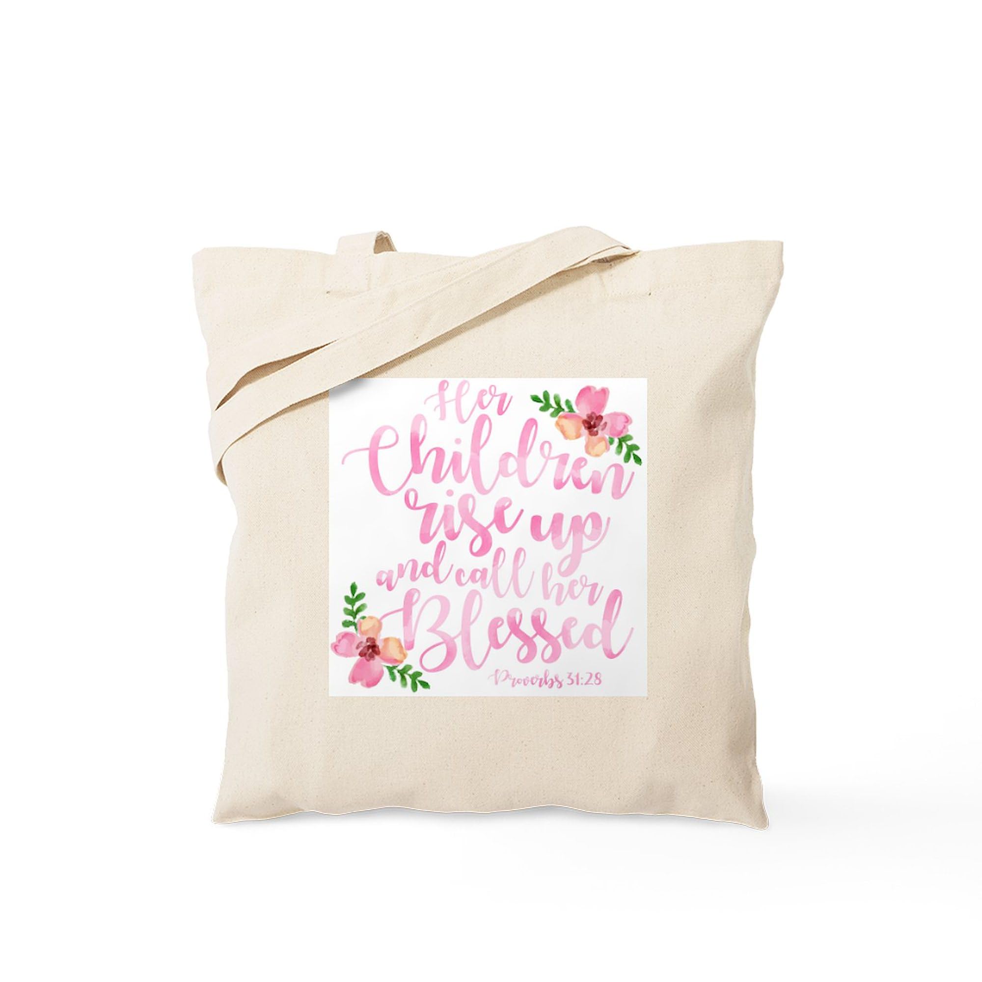 Rise Up Blessed Tote Bag - Natural Canvas Reusable Shopping Bag for Groceries, Beach, Work & Church | Eco-Friendly Cotton Tote with Inspirational Quote