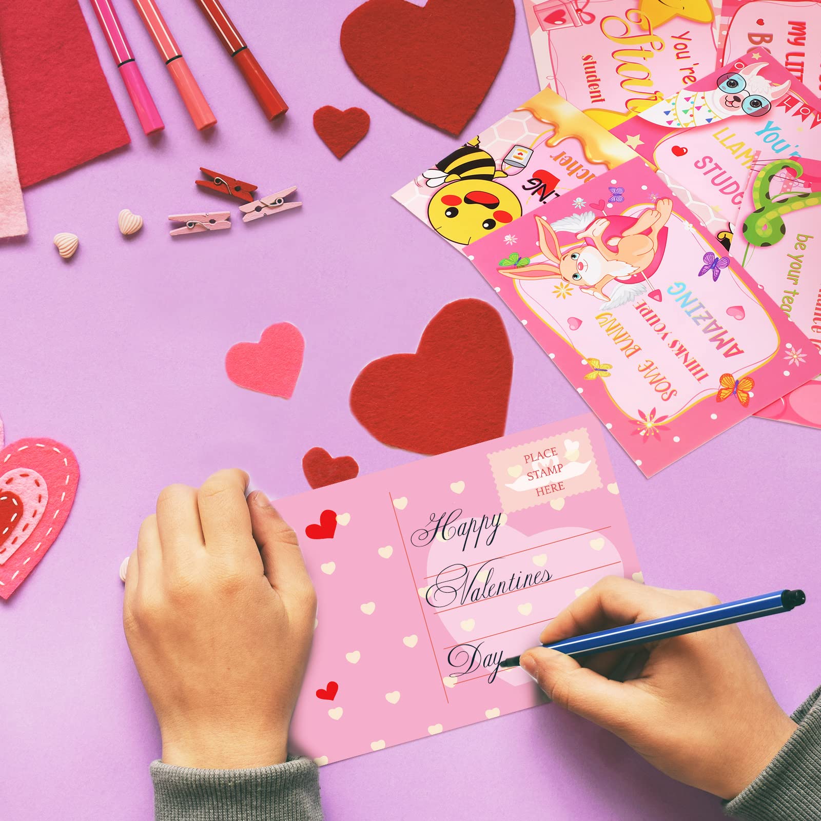 72pcs Teacher Valentine Cards for Students - 4x6 Inch Fill-in Notecards - Classroom Gifts & Appreciation