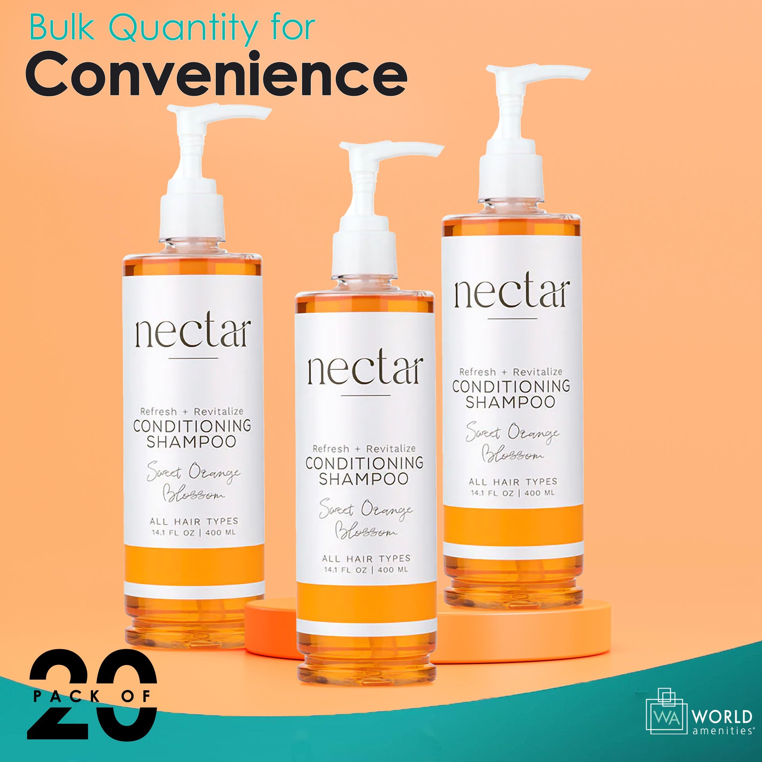 Nectar Pump Bottle Conditioning Shampoo - Hair Repair Shampoo & Conditioner with Fresh Fragrance for Damaged Hair | Hydrating & Nourishing for Daily Use at Home or Salon