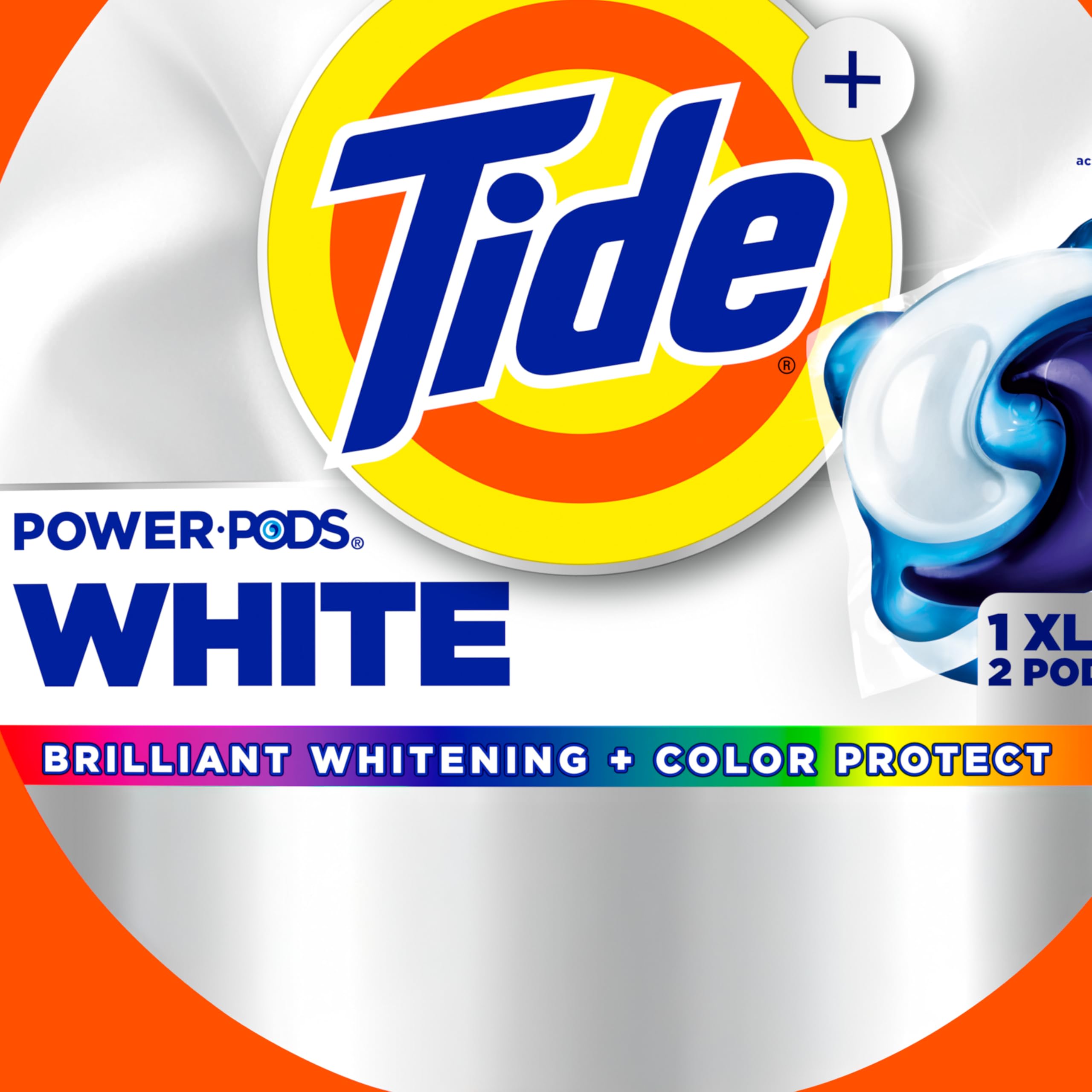 Tide Power PODS Plus Ultra OXI White and Bright Laundry Detergent - 45 Count | Advanced Stain Removal & Whitening Power | Perfect for Whites, Colors & Everyday Laundry | Ideal for Families, College Dorms & Travel