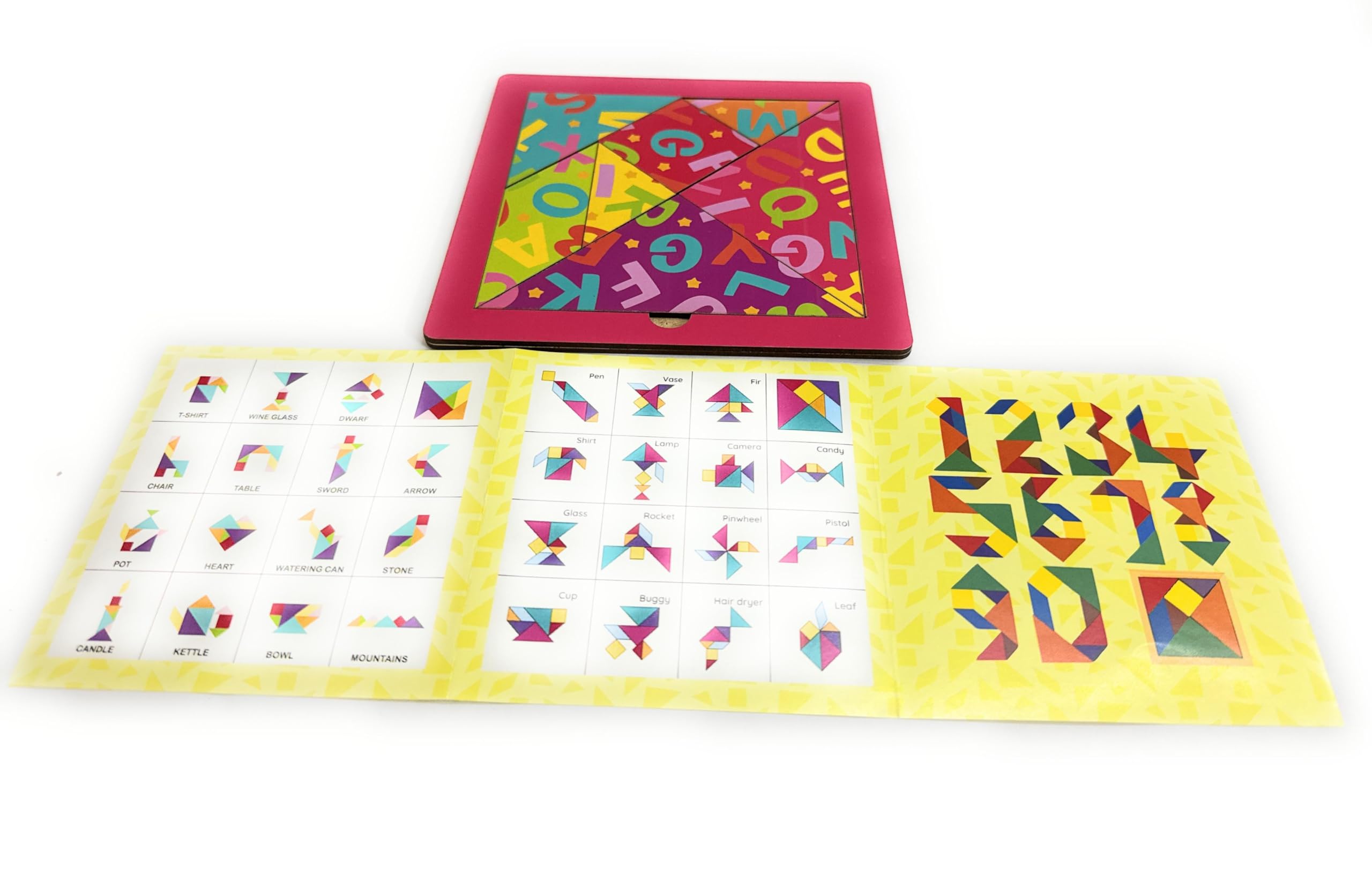 TD CREATIONS 7-Piece Wooden Tangram Puzzle Set - Educational Brain Teaser Toy for Kids | STEM Learning Game for Boys & Girls Ages 4-8 | Perfect Birthday Gift for Mind Development & Problem Solving Skills | Great for Classroom, Homeschool & Family Game Night