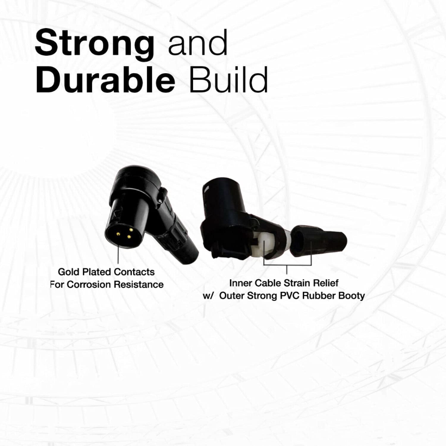 COLUBER CABLE Right Angle 3-Pin XLR to 3.5mm TRS Male Audio Cable - 5ft Black - Pro Microphone Connector for Powered Speakers, Audio Interfaces & Mixers - Ideal for Live Performances, Studio Recording & Home Audio Setups