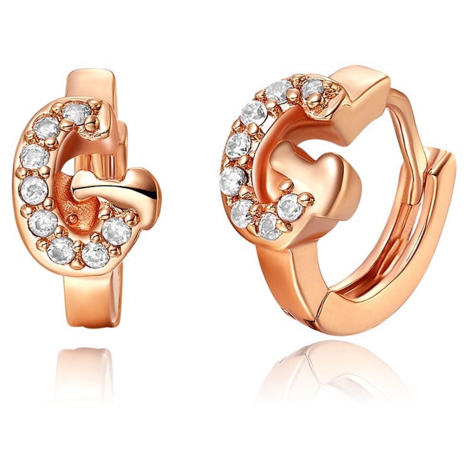 Rose Gold Women's Earrings with White Cubic Zirconia - Elegant Fashion Jewelry for Women - Perfect for Parties, Weddings & Everyday Wear