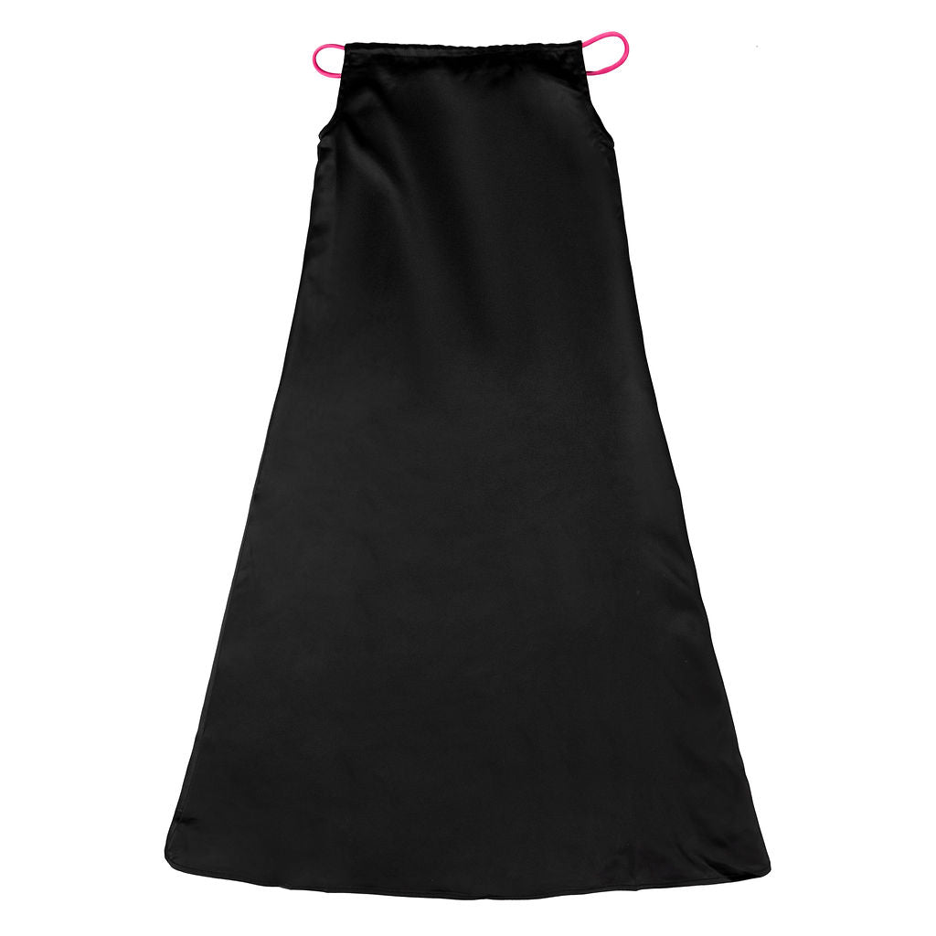 Mini Nod Silk Rope Midi Dress - Black & Pink | Elegant Summer Cocktail Party & Date Night Outfit