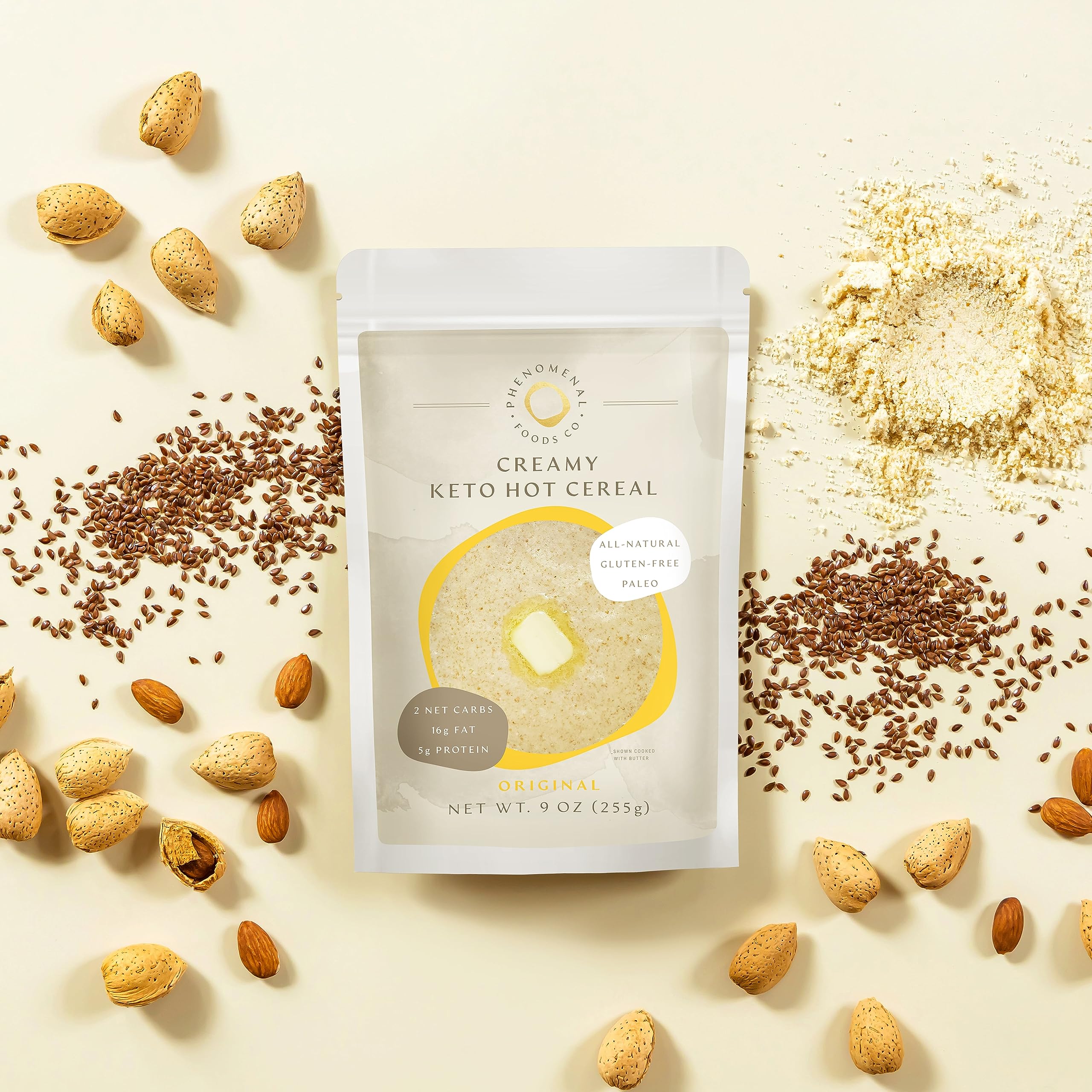Phenomenal Foods Co Creamy Keto Hot Cereal® Original - Low Carb Farina - Unsweetened - Gluten Free & Grain Free - Paleo Friendly - Diabetic Safe - High Protein Vegan Breakfast Cereal for Weight Loss & Healthy Lifestyle | Perfect for Keto Diet, Busy Mornings & On-the-Go Nutrition
