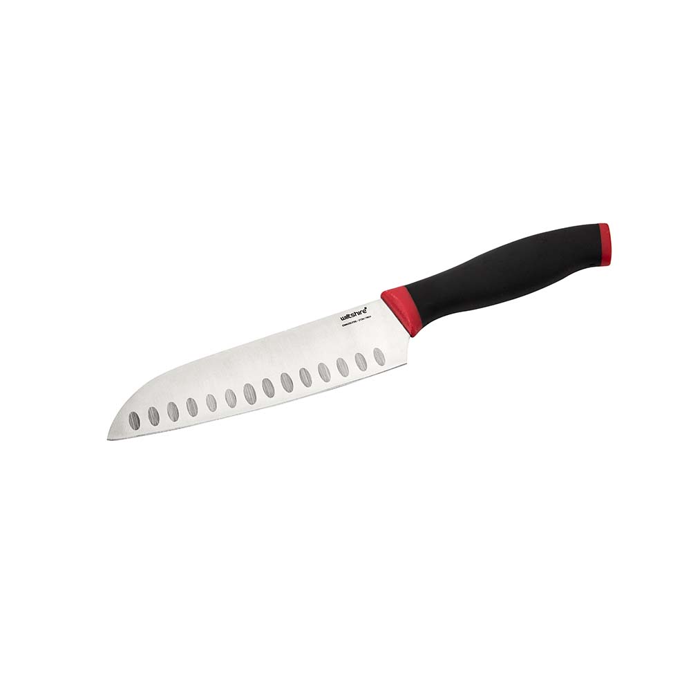 Premium 17cm Santoku Knife - Ultra Sharp Japanese Kitchen Knife with Soft Touch Handle for Slicing, Dicing & Chopping - Perfect for Home Chefs & Professional Cooking
