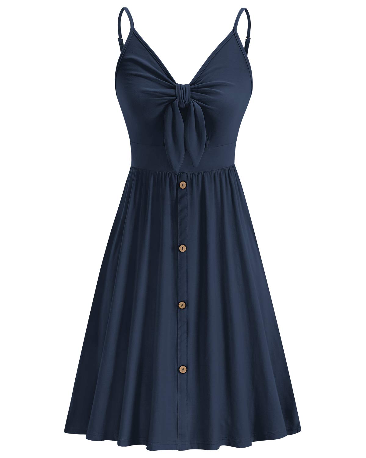 VOTEPRETTY Women's Summer Tie Front Beach Dress - Spaghetti Strap Sundress with Pockets for Vacation, Party & Outdoor Activities | Casual Wear, Beach Cover Up, Date Night Outfit