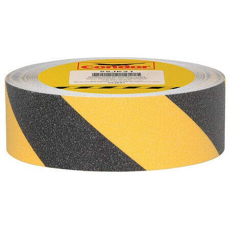 Gran15292 Non-Slip Safety Tape - 2 Inch Wide x 60 Feet Long - Black/Yellow High Visibility - Pack of 6 - Ideal for Stairs, Ramps, and Industrial Floor Marking