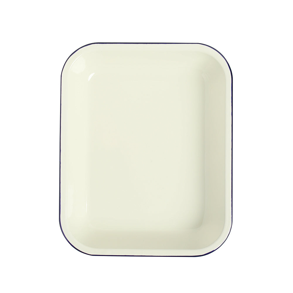 Premium Enamel Oblong Baking Dish 2.5L (8.5x11 Inch) - Durable Porcelain Coated Oven Safe Casserole Pan for Roasting, Baking & Serving - Perfect for Lasagna, Casseroles & Holiday Meals