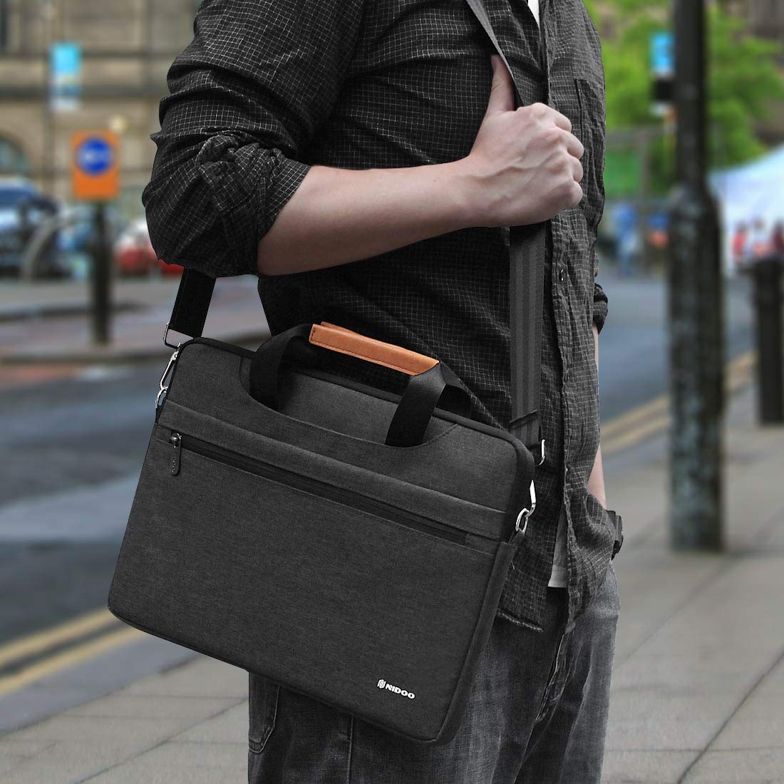 NIDOO Water-Resistant Laptop Briefcase Bag for 10-17 Inch Laptops - Durable Computer Sleeve Case for Business Travel & Daily Commute - Perfect for Work, School & Office Use
