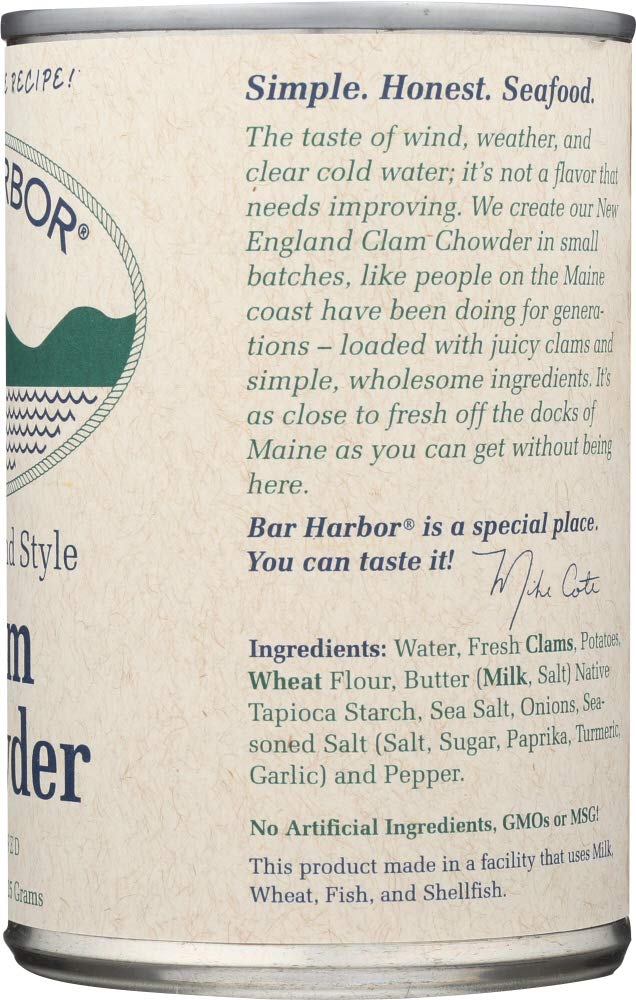 Bar Harbor New England Style Clam Chowder - 15 oz Cans (Pack of 12) | Premium Seafood Soup for Family Dinners, Camping & Quick Meals | Shelf-Stable Pantry Essential