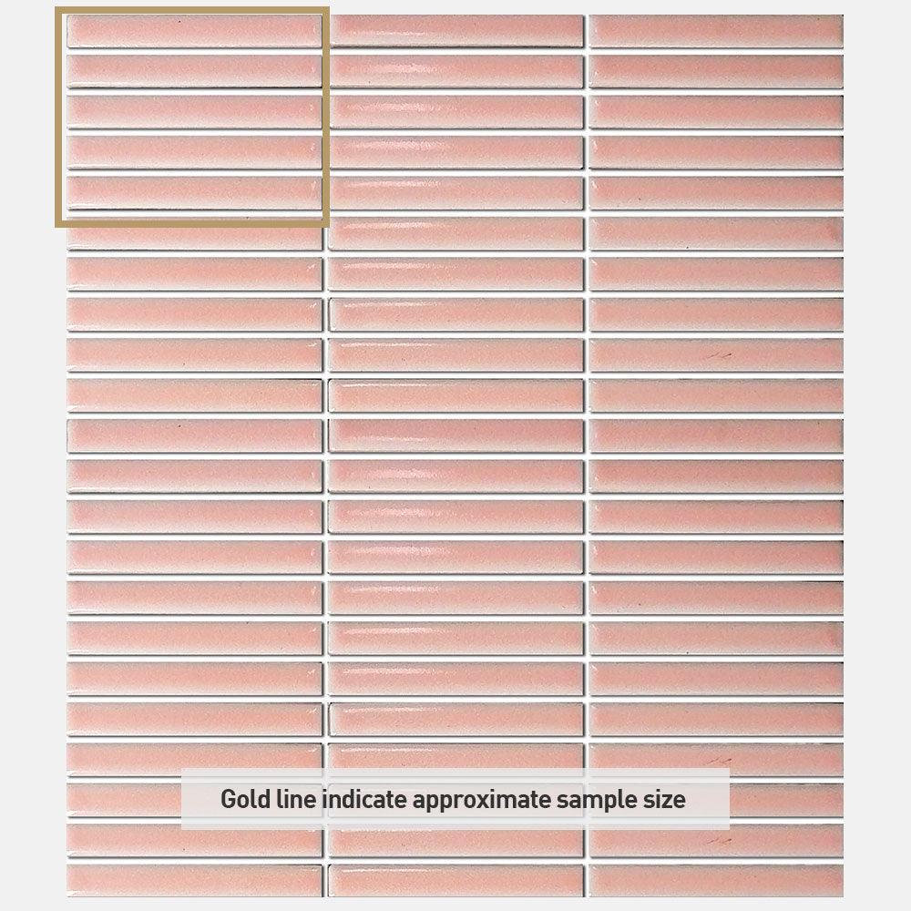 Nara Pink Kit Kat Gloss Mosaic Tile - Premium Ceramic Wall & Floor Tiles for Kitchen Backsplash, Bathroom, and Shower Decor