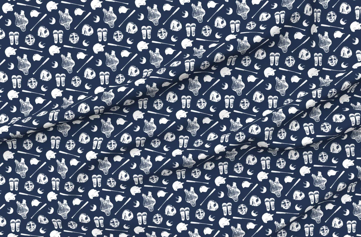 Baseball Navy Blue Sports Fabric by The Yard - Soft Minky Material for Baby Blankets, Quilt Backing & Boys' Game Room Decor - Perfect for Sewing Projects & Plush Crafts