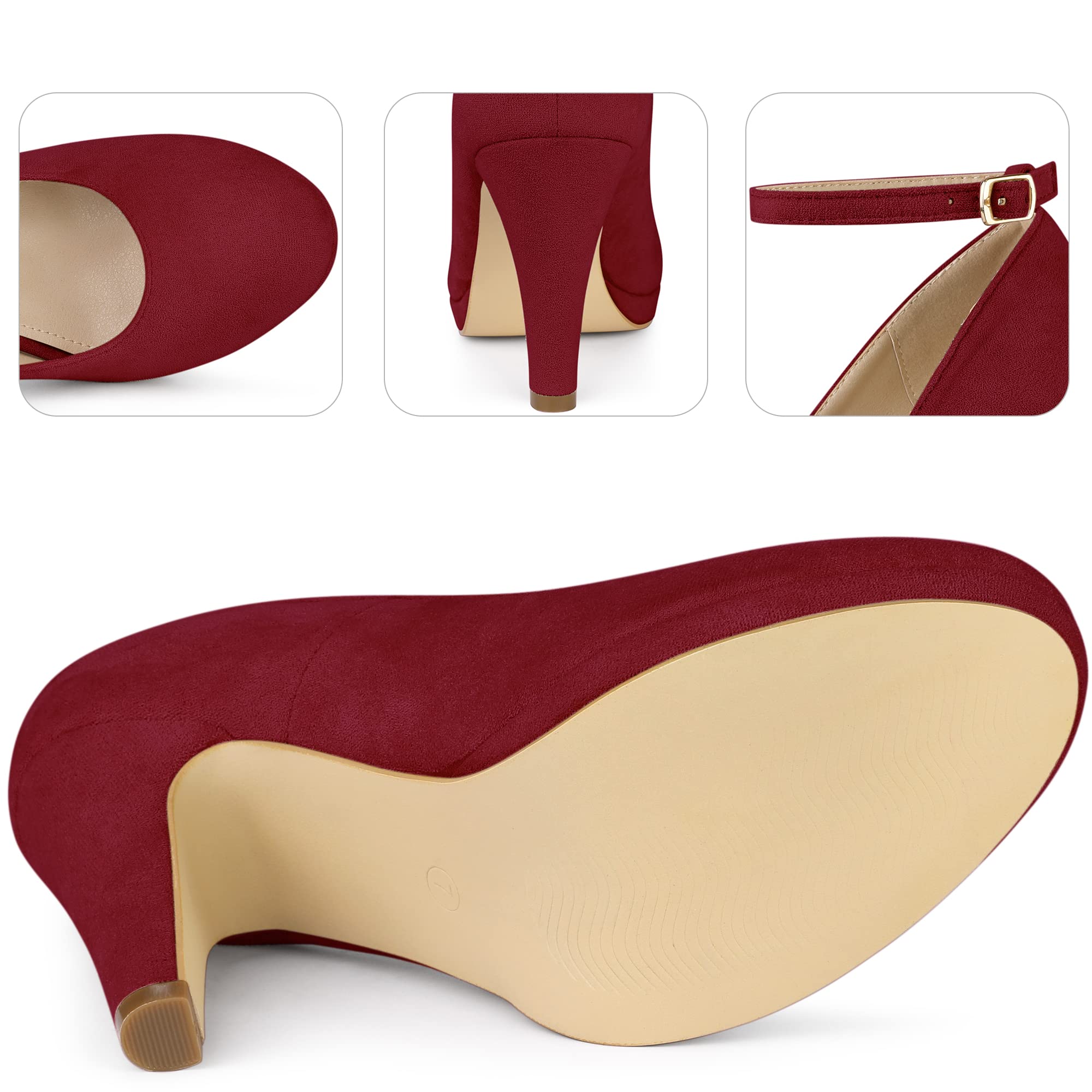Perphy Women's Mary Jane Pumps - Round Toe Stiletto Heels for Dressy Occasions, Work & Parties | Comfortable Dress Shoes for Women