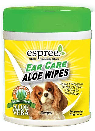 Espree Aloe Vera Ear Wipes for Dogs & Cats - 60 Count (Pack of 22) | Gentle Cleaning, Odor Control & Ear Care | Perfect for Grooming, After Bath & Vet Visits