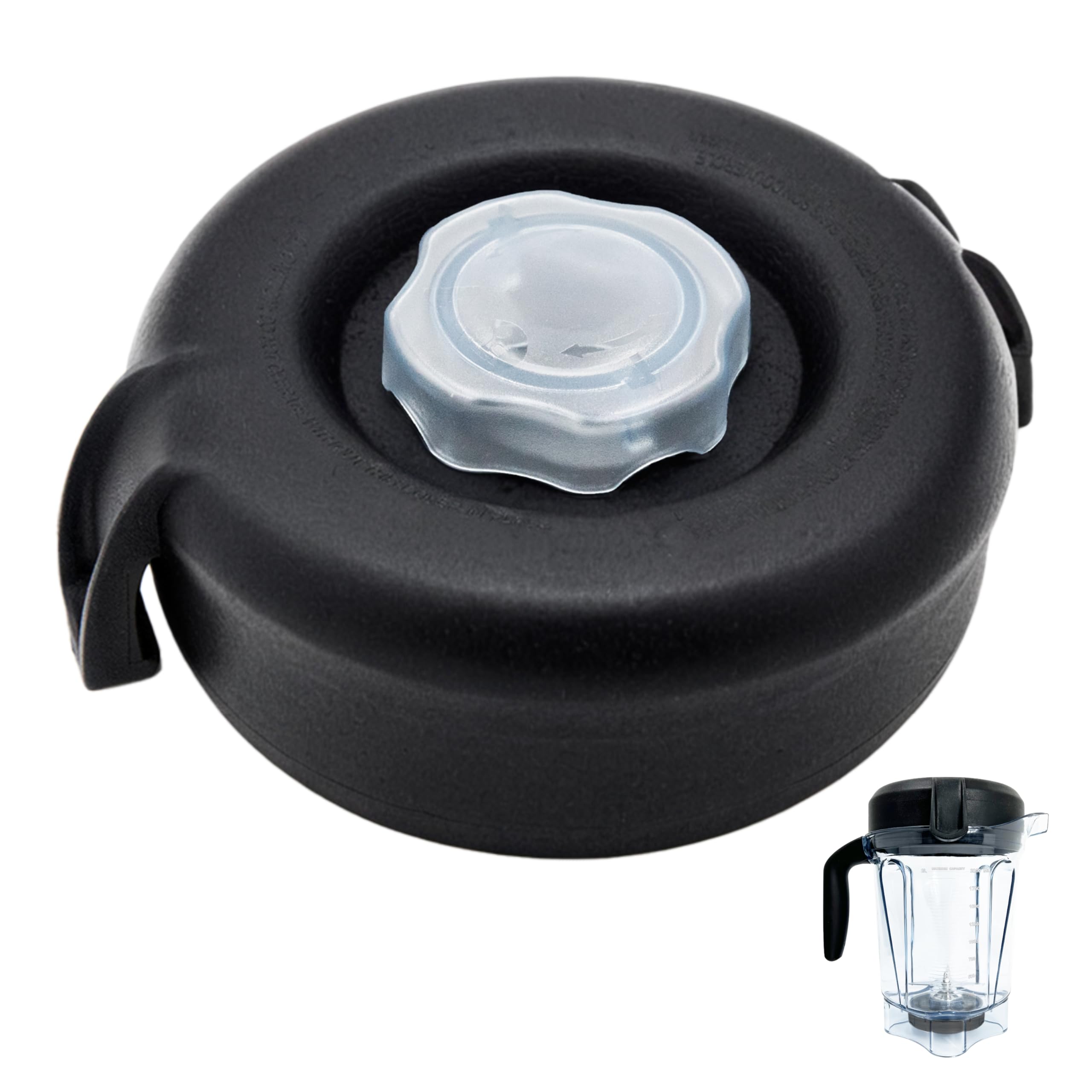 Vitamix Lid Replacement - 64oz Low Profile Container Lid Compatible with Vitamix Pro 750, 5200, 5300, 6500, 7500, VM0103, VM0197, E310, E320 - Perfect for Classic, Explorian, Propel & Commercial Series - Ideal for Smoothies, Soups & Food Processing