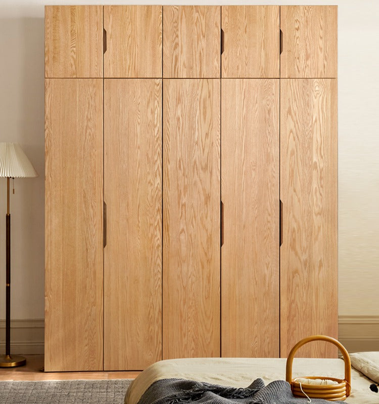Solid Oak Wood Wardrobe - Premium Quality, Spacious Storage for Bedroom, Closet & Home Organization
