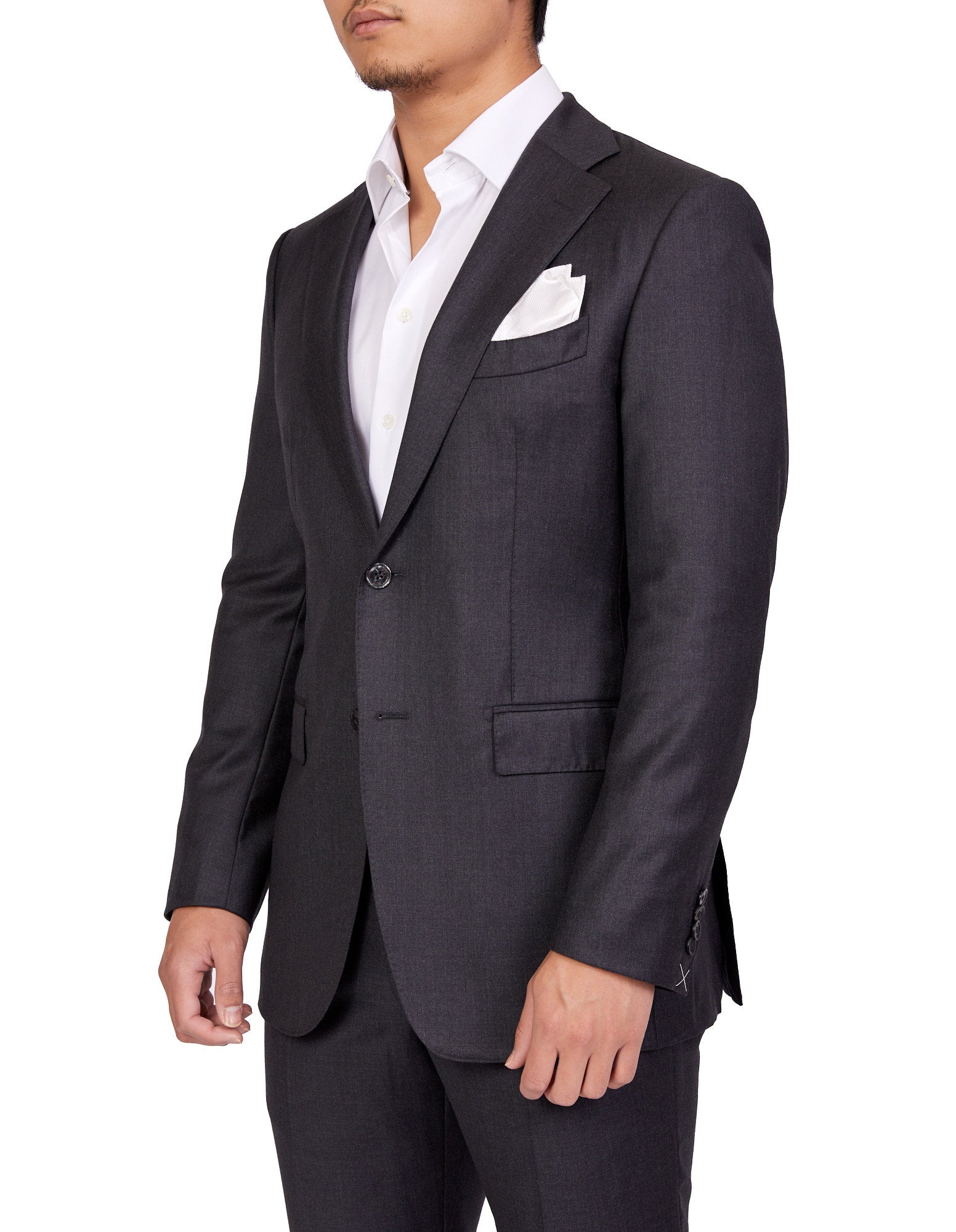 Premium HENRY SARTORIAL X DORMEUIL Men's Charcoal Gray Merino Wool Suit - Business Formal Attire for Office, Weddings & Special Occasions