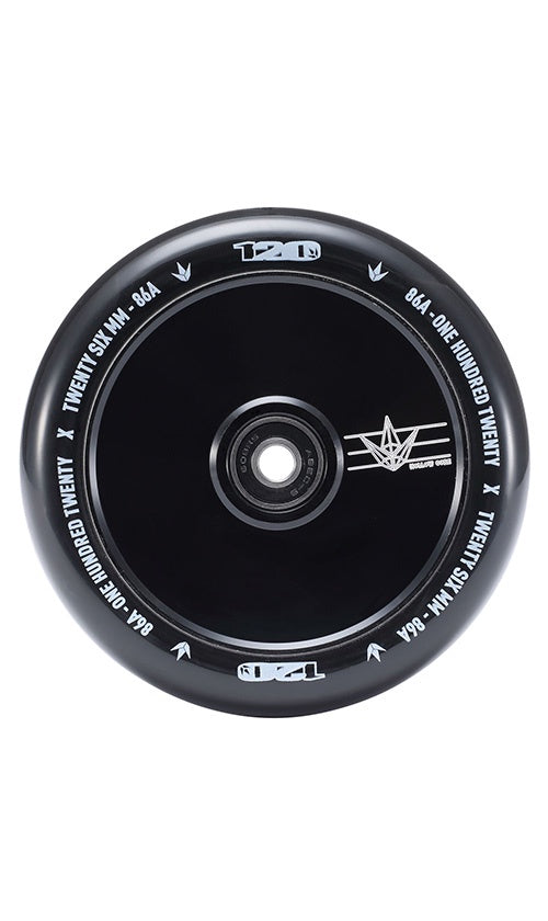 Envy Hollow Core Scooter Wheels 120mm Black - High Performance Wheels for Street & Park Scooter Tricks | Perfect for Pro Riders & Beginners