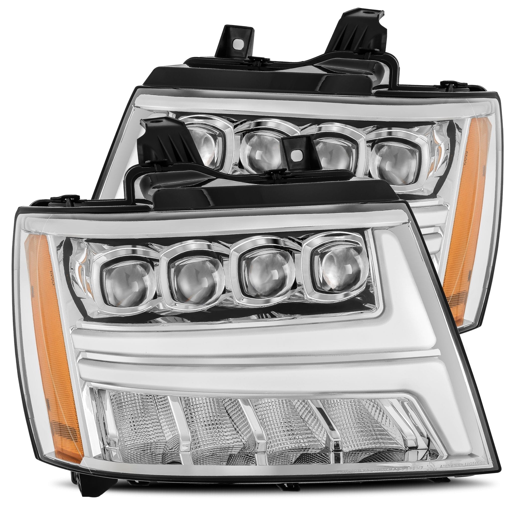 2007-2014 Chevrolet Tahoe Suburban & 2007-2013 Avalanche NOVA Series LED Projector Headlights - Chrome Housing - Alpha Rex 880286 - Upgrade Your Night Driving Safety & Style
