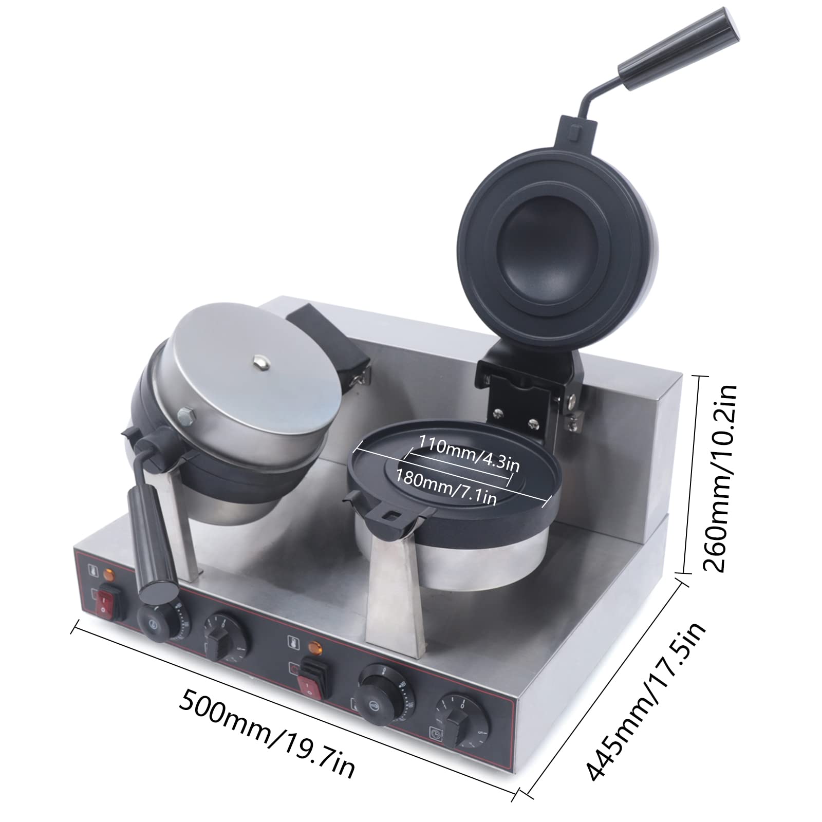 Commercial Dual Panini Press Grill - Electric Sandwich Maker for Burgers, Waffles & Grilled Cheese | Stainless Steel Non-Stick Pan | Perfect for Restaurants, Cafes & Home Kitchens