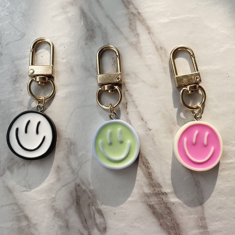 Happy Expression Keychain Set for Women - 3pcs Cute Pendant Charms for Keys, Bags & Backpacks