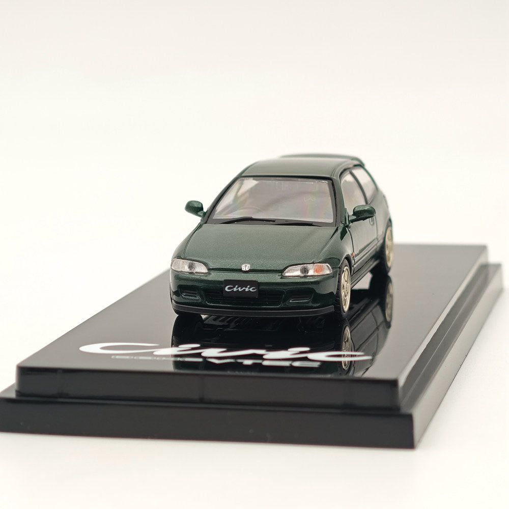 1/64 Honda CIVIC (EG6) Sir S Diecast Model Car with Engine Display - Lausanne Green | HJ641017SG | Collectible Scale Replica | Perfect for Car Enthusiasts & Display Cases (Ships from USA)