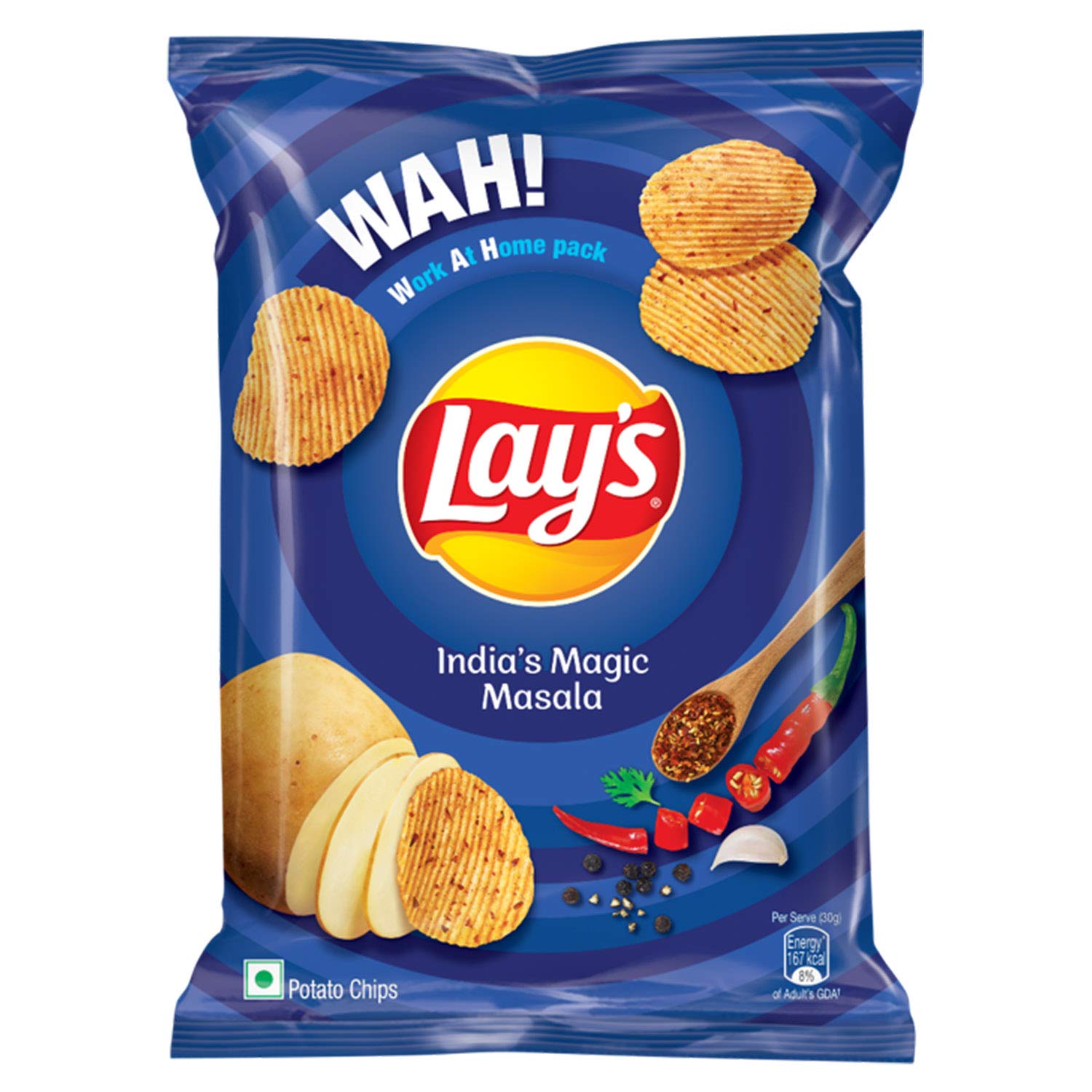 Lay's Masala Magic Potato Chips - Crunchy Snack Pack (143g/157g/190g) | Authentic Indian Flavor | Perfect for Parties, Movie Nights & Office Snacks