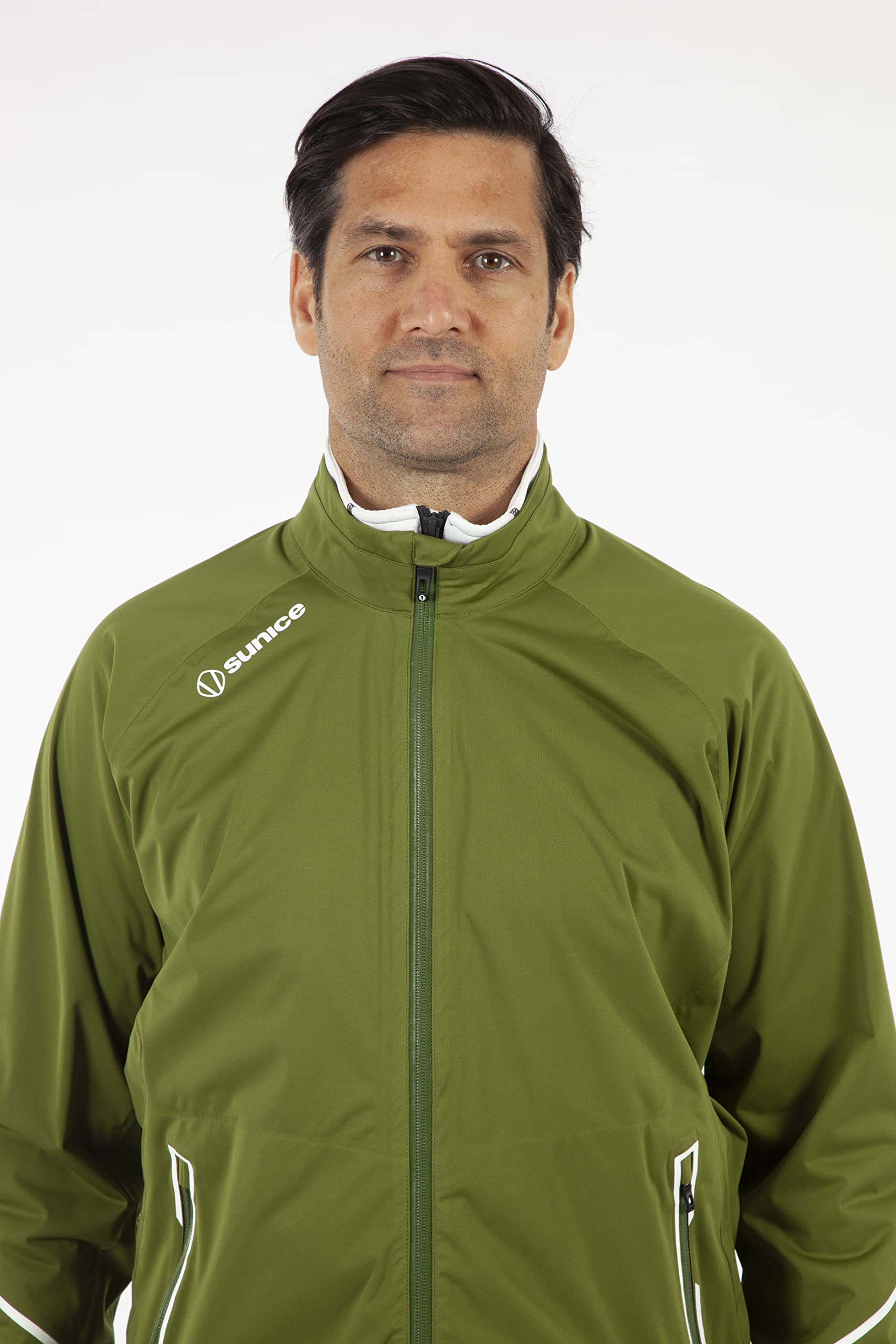 Sunice Jay Men's Waterproof Breathable Ultra Lightweight 4-Way Stretch Performance Jacket - Outdoor Hiking Skiing Golf Rainwear for Active Lifestyle