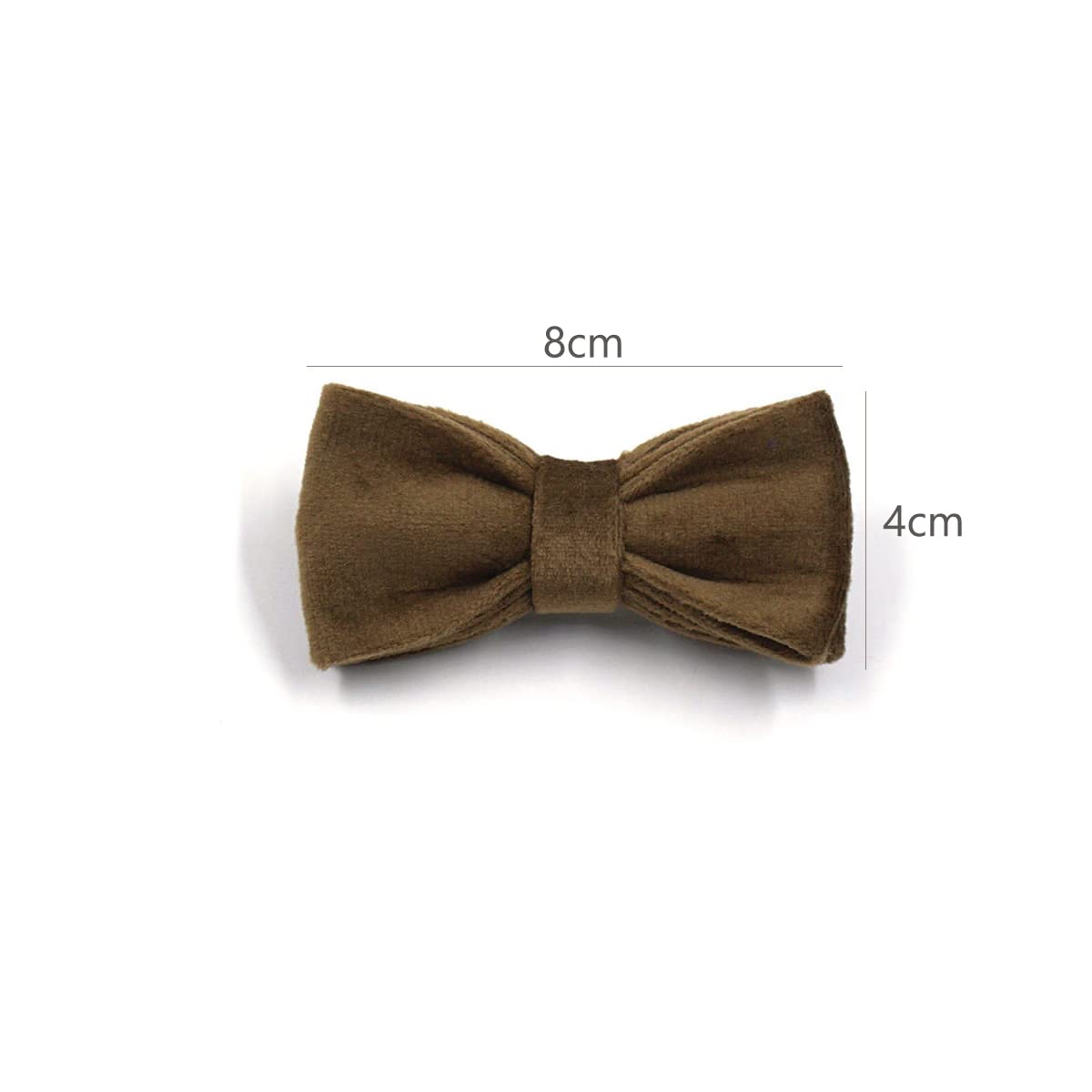 Custom Personalized Cat Collar - Adjustable Velvet Kitten Collar with Bell & Bow Tie - Engraved Nameplate for Small Dogs & Puppies (L 20-32cm, Brown) - Perfect for Pet Parties, Gifts & Daily Wear