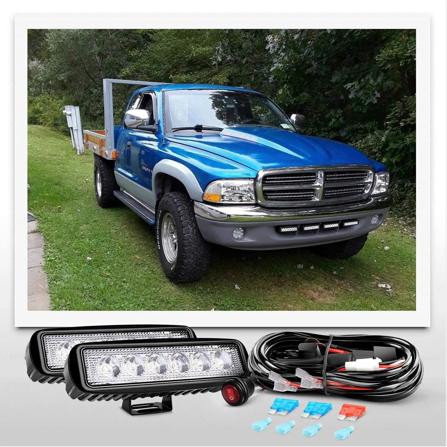 6.3 Inch 18W LED Spot Work Lights (Pair) - 16AWG Wire with 3-Pin Switch - Perfect for Automotive Repair, Construction Sites, and Emergency Lighting