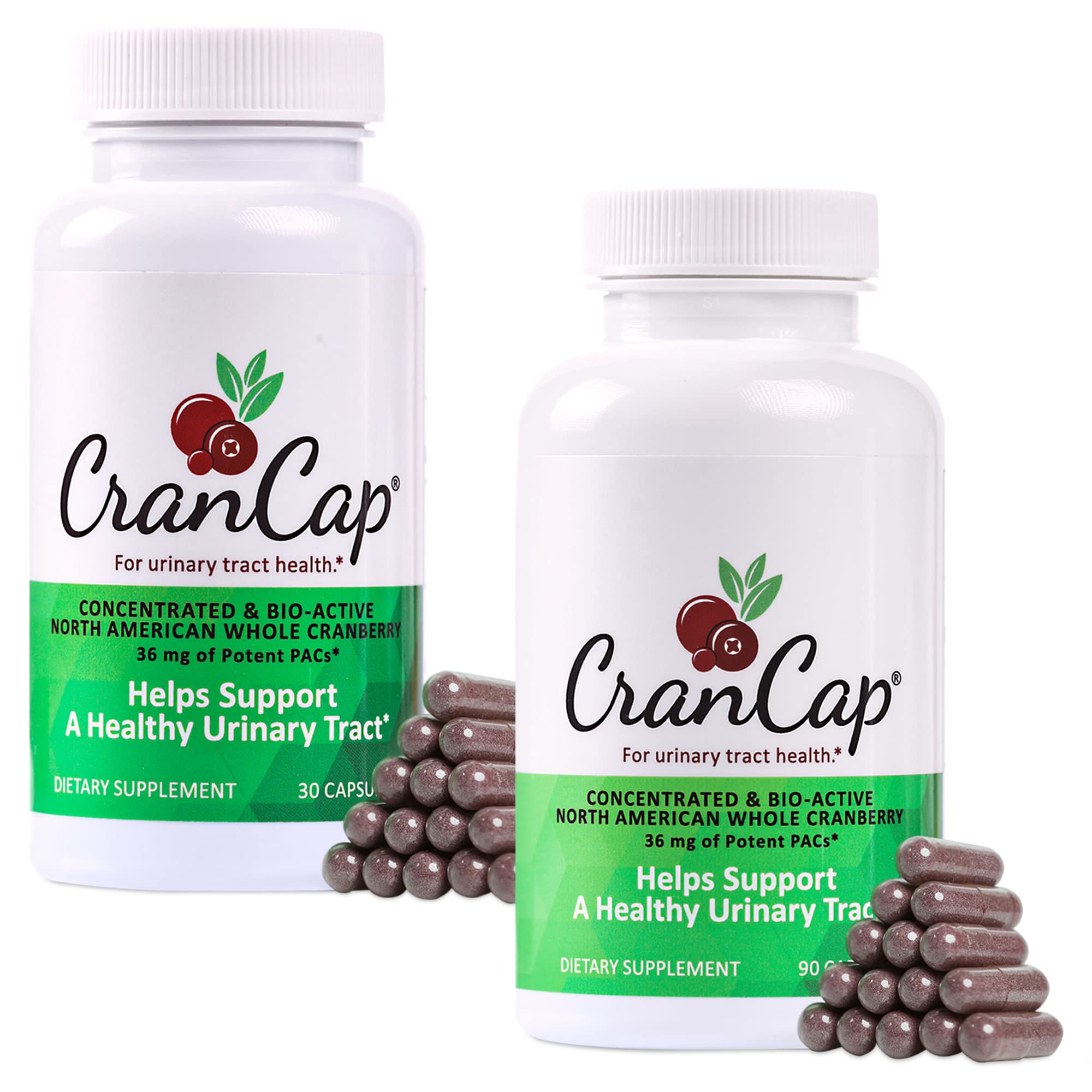 CranCap Cranberry Pills Supplement Bundle - 120 Count, 36mg PACs - Urinary Tract & Bladder Support for Women & Men - Daily Health Maintenance