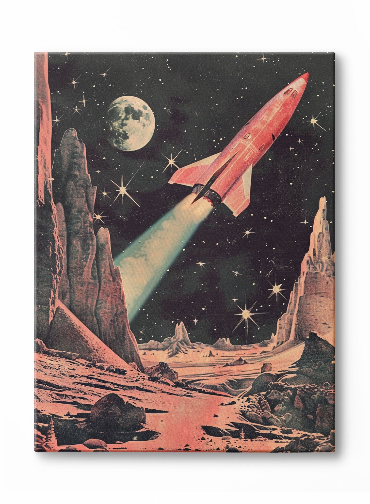 Intergalactic Adventures Canvas Wall Art - Space Exploration Galaxy Themed Decor for Living Room, Bedroom & Office
