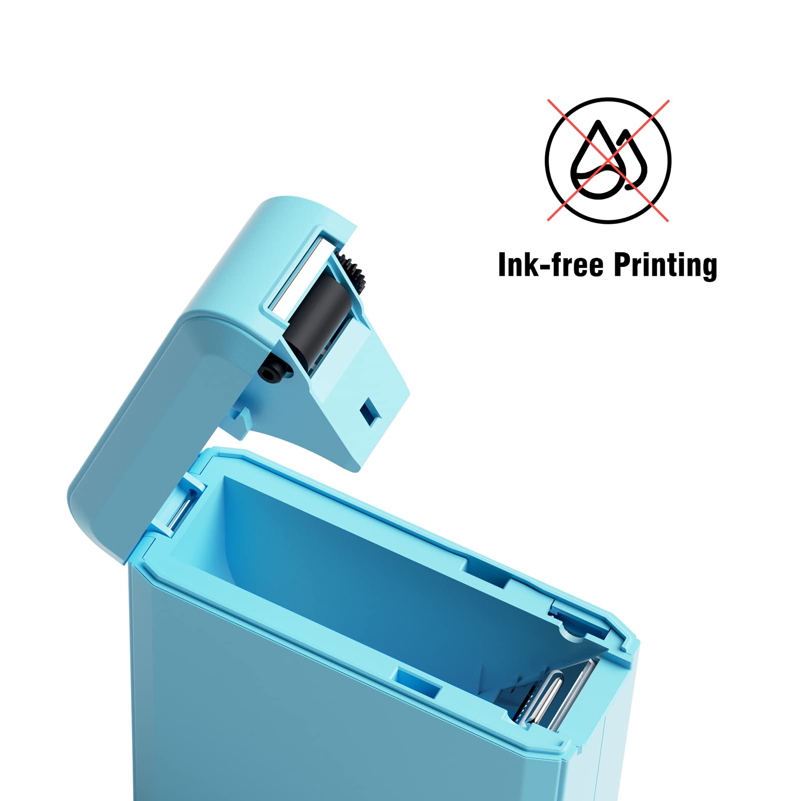 Bluetooth Thermal Label Printer D110 - Portable Inkless Label Maker with Rechargeable Battery, Multiple Templates for Home & Office Use, iOS Android Compatible - Perfect for Shipping Labels, Organizing & Small Business Inventory Management (Blue)