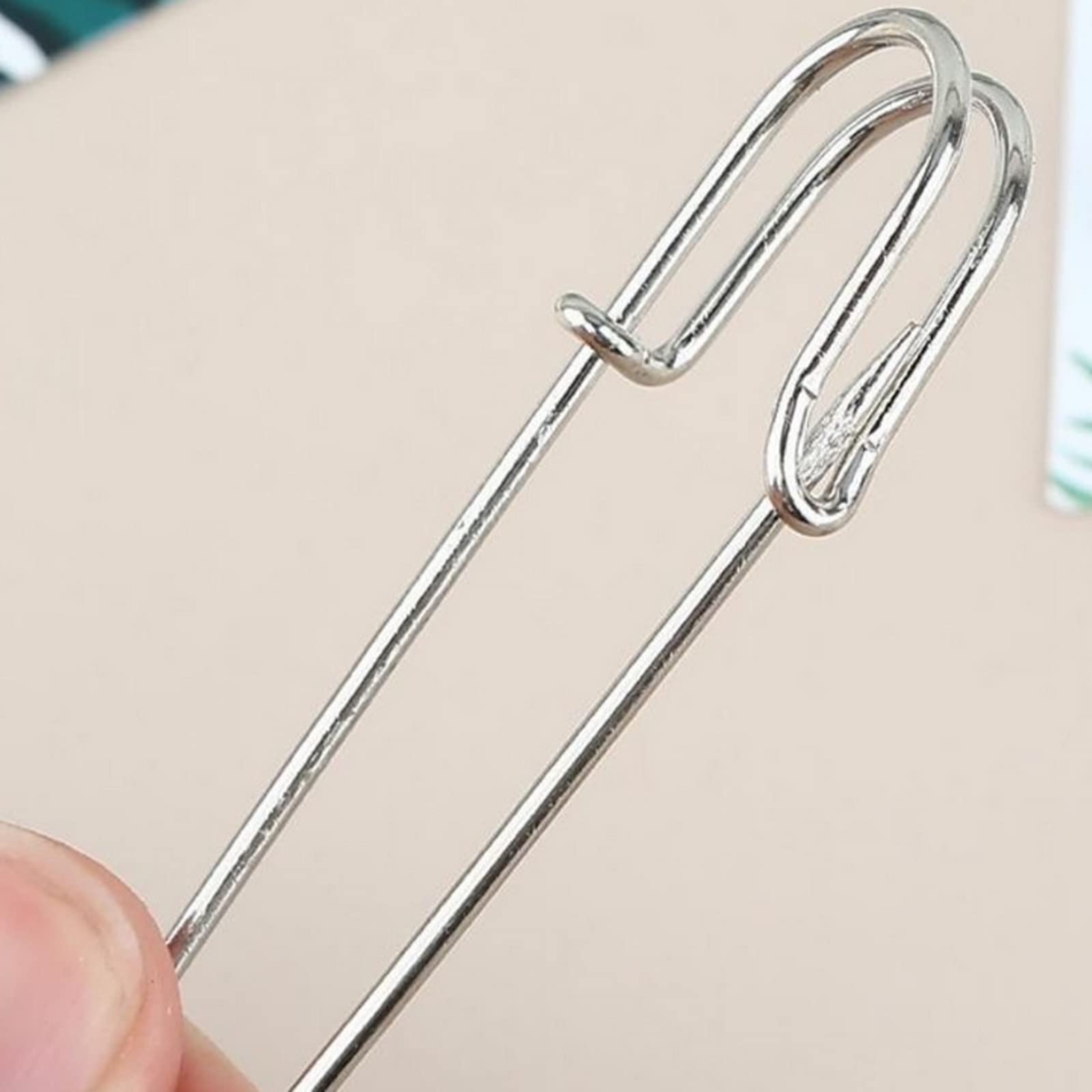 IRIIRO 60pcs 3-Inch Heavy Duty Safety Pins - Large Steel Spring Lock Pins for Blankets, Crafts, Skirts, Curtains & Laundry (Black/Bronze/Silver, 20pcs Each) - Perfect for DIY Projects, Home Decor & Industrial Use