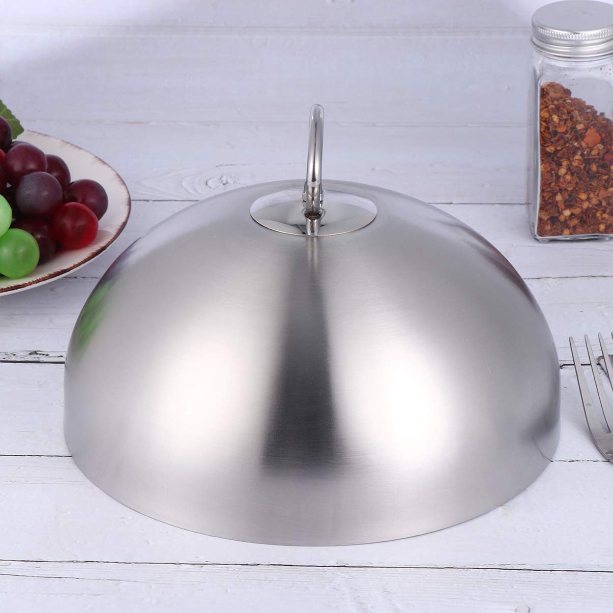 Premium Stainless Steel Cheese Melting Dome & Basting Cover for Flat Top Griddles - 26cm Durable Round Steaming Lid with Heat-Resistant Handle - Perfect for Indoor/Outdoor Cooking, Melting Cheese, Steaming Burgers & Keeping Food Warm