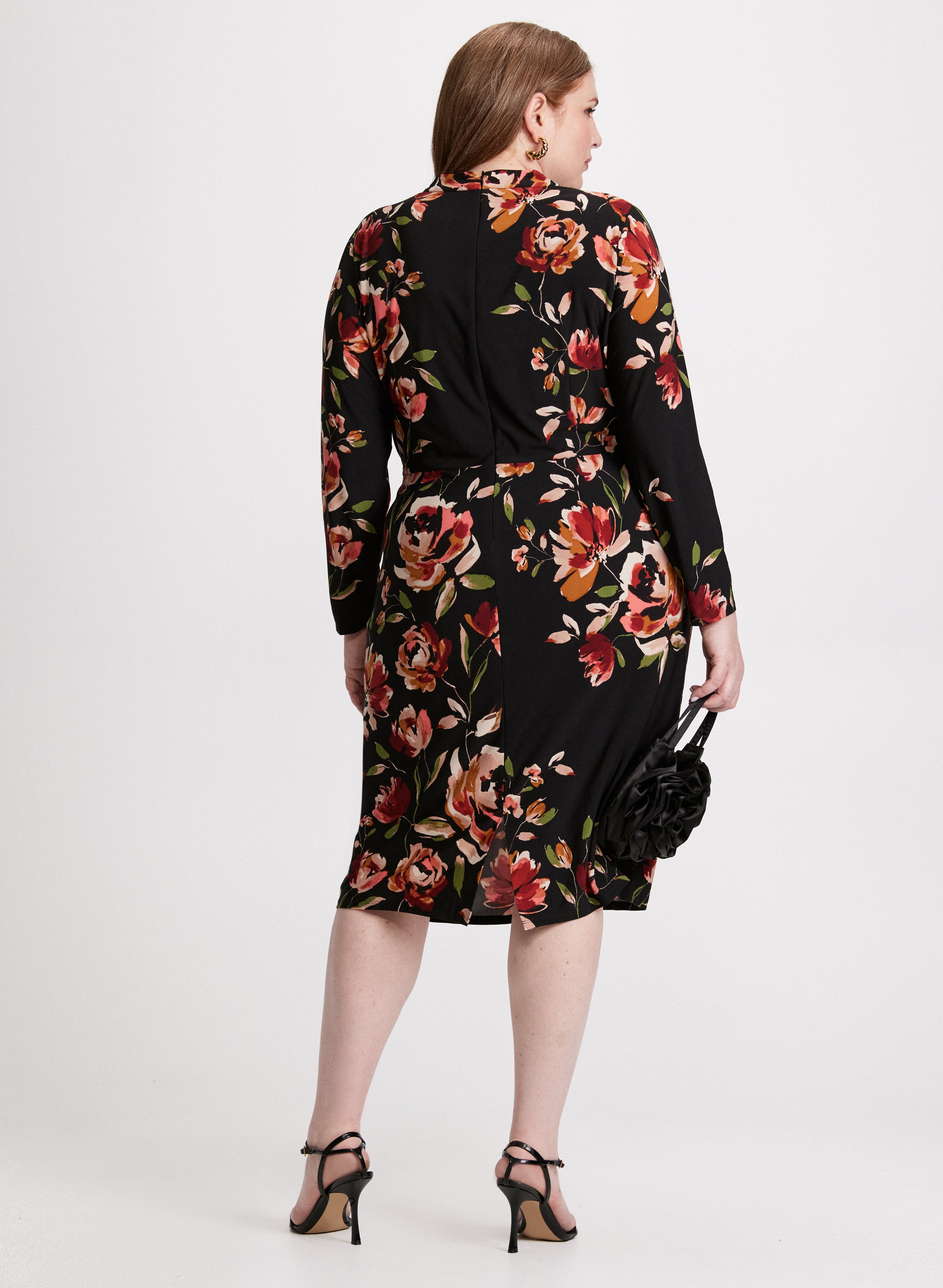 Floral Print Mock Neck Dress for Women - Elegant Summer Party & Wedding Guest Outfit