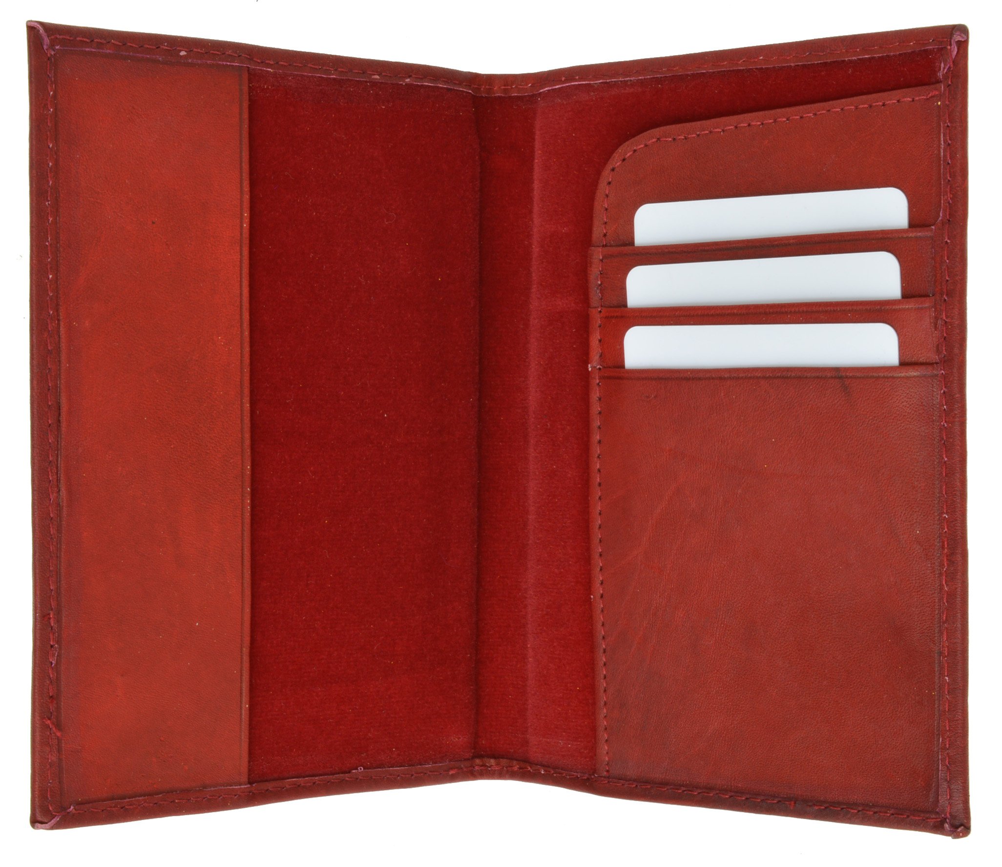 Premium MARSHAL Unisex Leather Travel Wallet Passport Cover - RFID Blocking, Multiple Card Slots (Red) - Ideal for International Travel, Business Trips & Daily Use