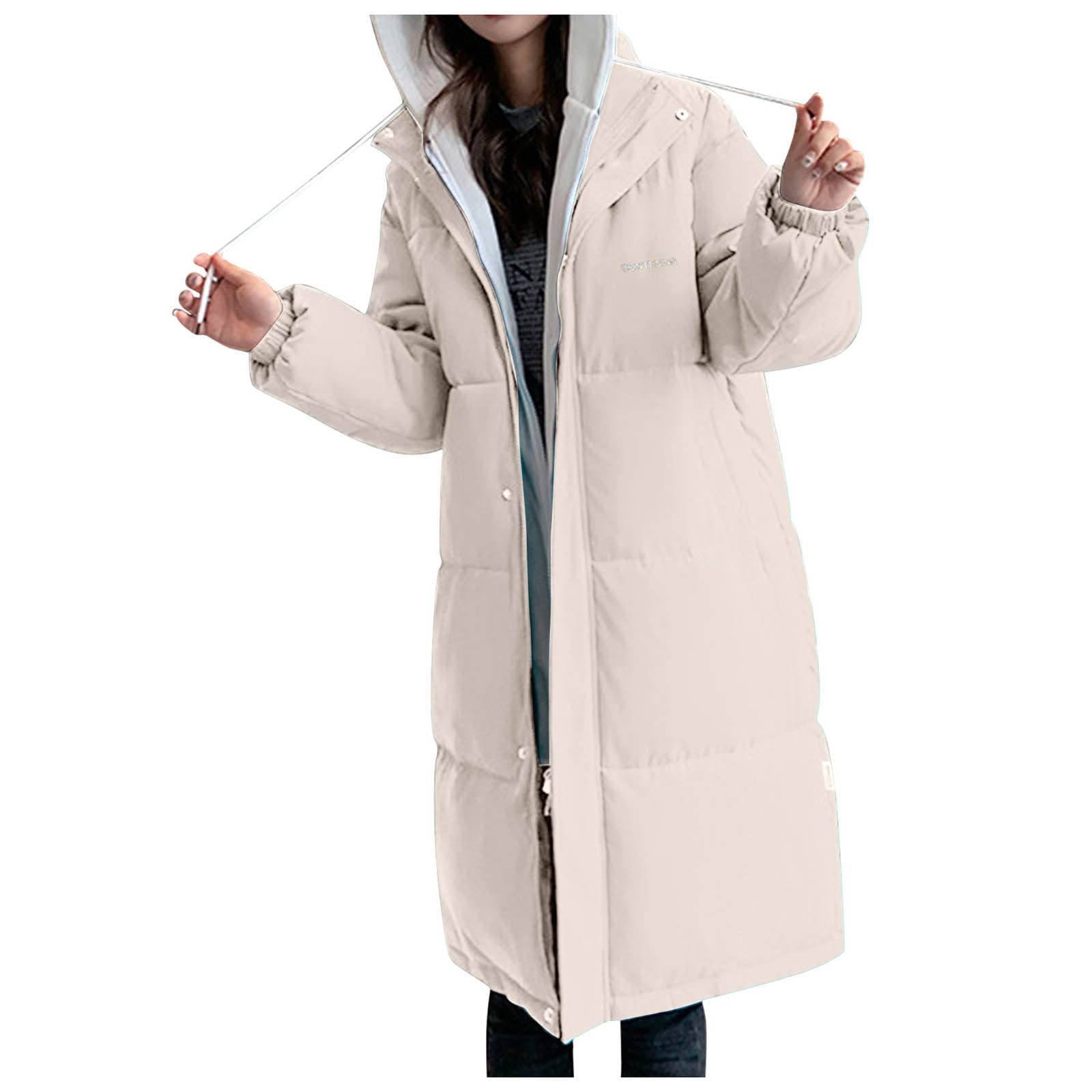 2023 Women's Long Winter Vest Coat with Hood - Warm Down Jacket with Zipper & Long Sleeves - Perfect for Outdoor Activities, Skiing & Cold Weather Fashion