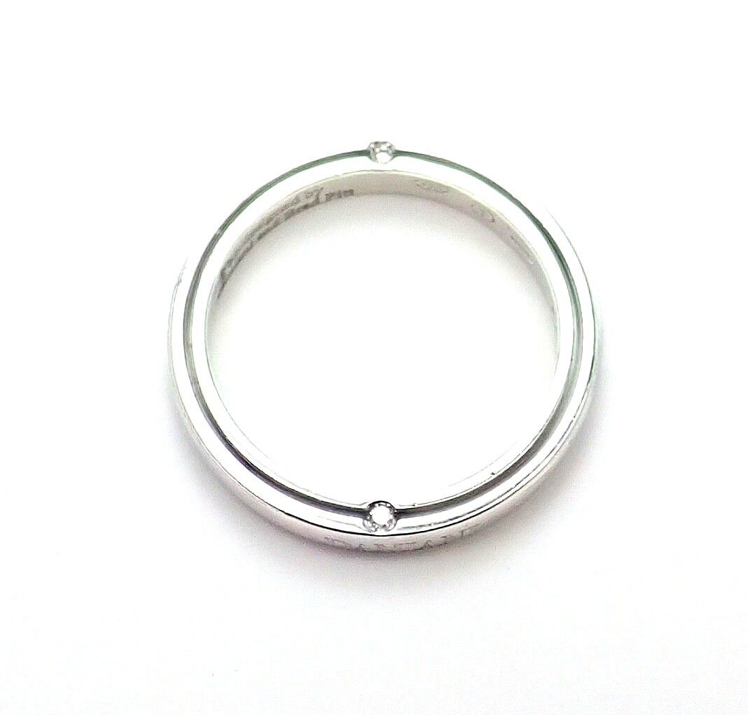 Authentic Damiani Brad Pitt Platinum 4 Diamond 3mm Band Ring Size 8.25 - Luxury Men's Wedding Band for Special Occasions & Gifts