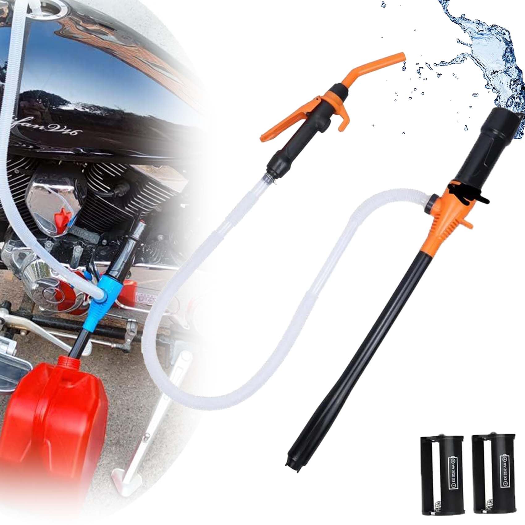 Ivyever Portable Battery Powered Gas Pump - Handheld Fuel Transfer Pump for Gas, Diesel, Water - Easy to Use with Rechargeable Battery - Perfect for Cars, Boats, Lawn Mowers & Emergency Fuel Transfer (Orange)