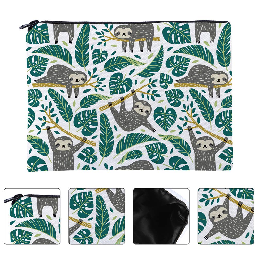 EXCLUZO Fashion Makeup Bag - Waterproof Toiletry Pouch & Travel Cosmetic Organizer with Cute Sloth Print - Perfect for Travel, Gym, and Daily Essentials Storage