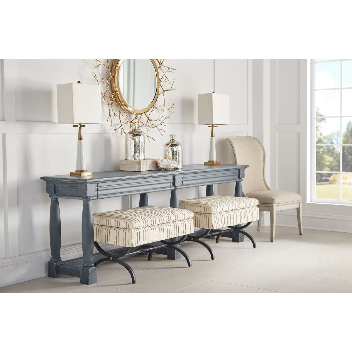 Alcove Host Chairs (Set of 2) - Modern Brown & White Accent Chairs for Living Room, Bedroom or Office - Perfect for Small Spaces & Conversation Areas