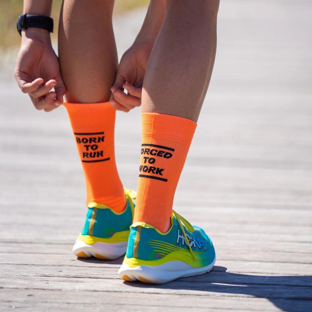 Born To Run Running Socks by Sporcks - Lightweight Cushioned Athletic Socks for Men & Women - Perfect for Marathon, Jogging, Gym Workouts & Everyday Wear