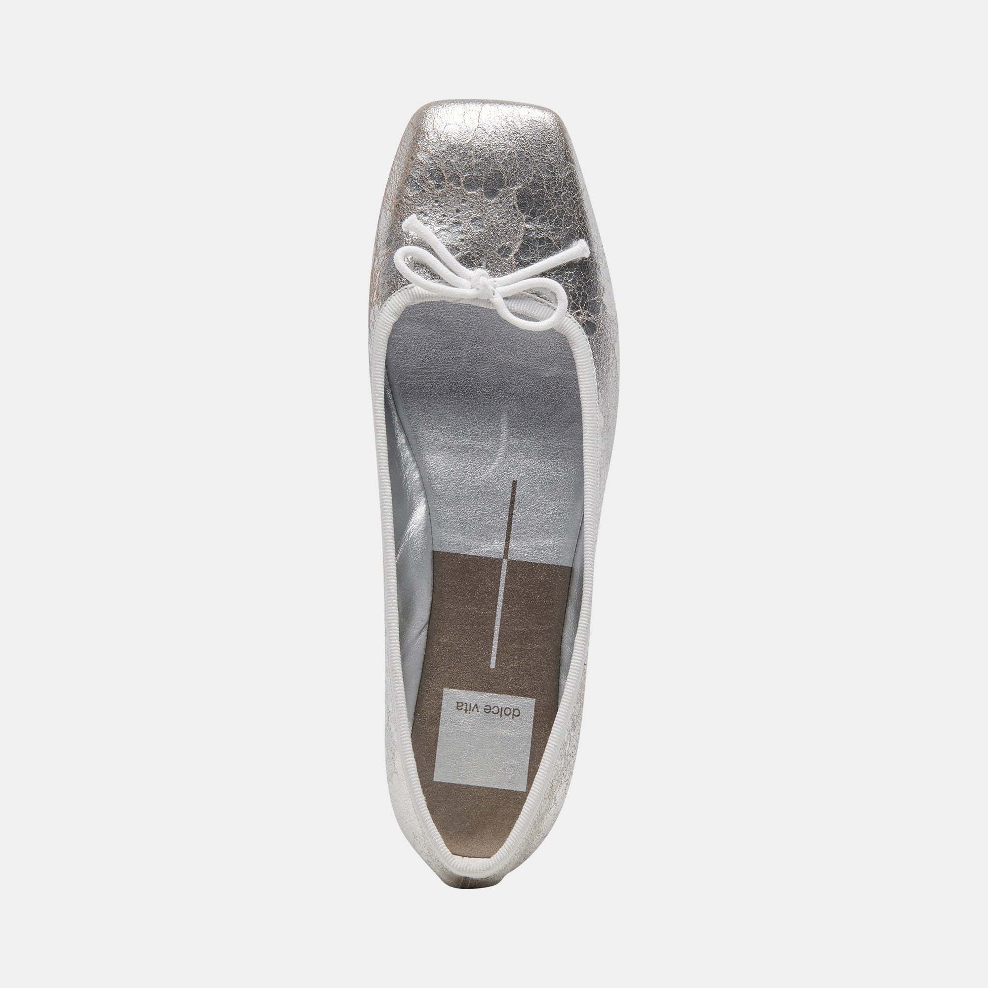 ANISA Ballet Flats for Women - Silver Distressed Leather Comfortable Slip-On Shoes - Perfect for Casual Wear, Office & Travel