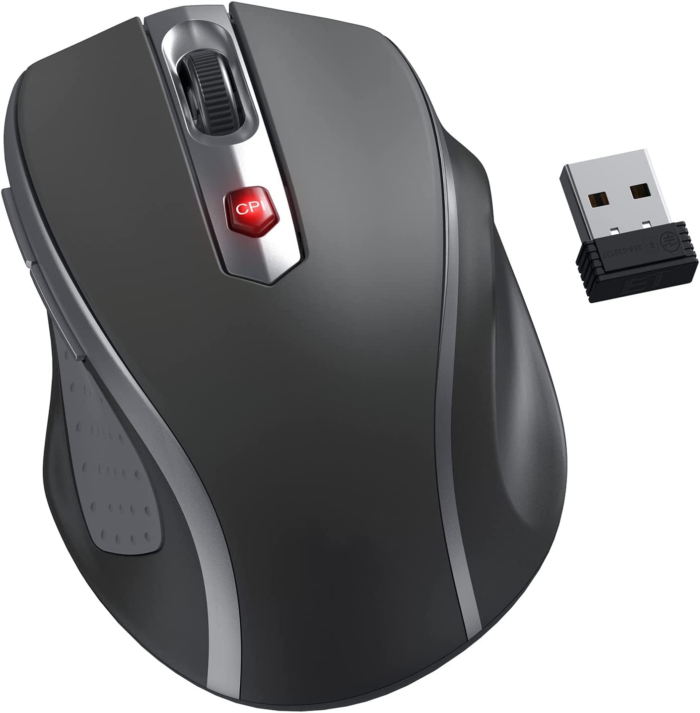 Hotweems D09 Wireless Mouse for Laptop - Ergonomic USB Cordless Computer Mouse with Silent Click | Perfect for Office, Gaming & Travel Use
