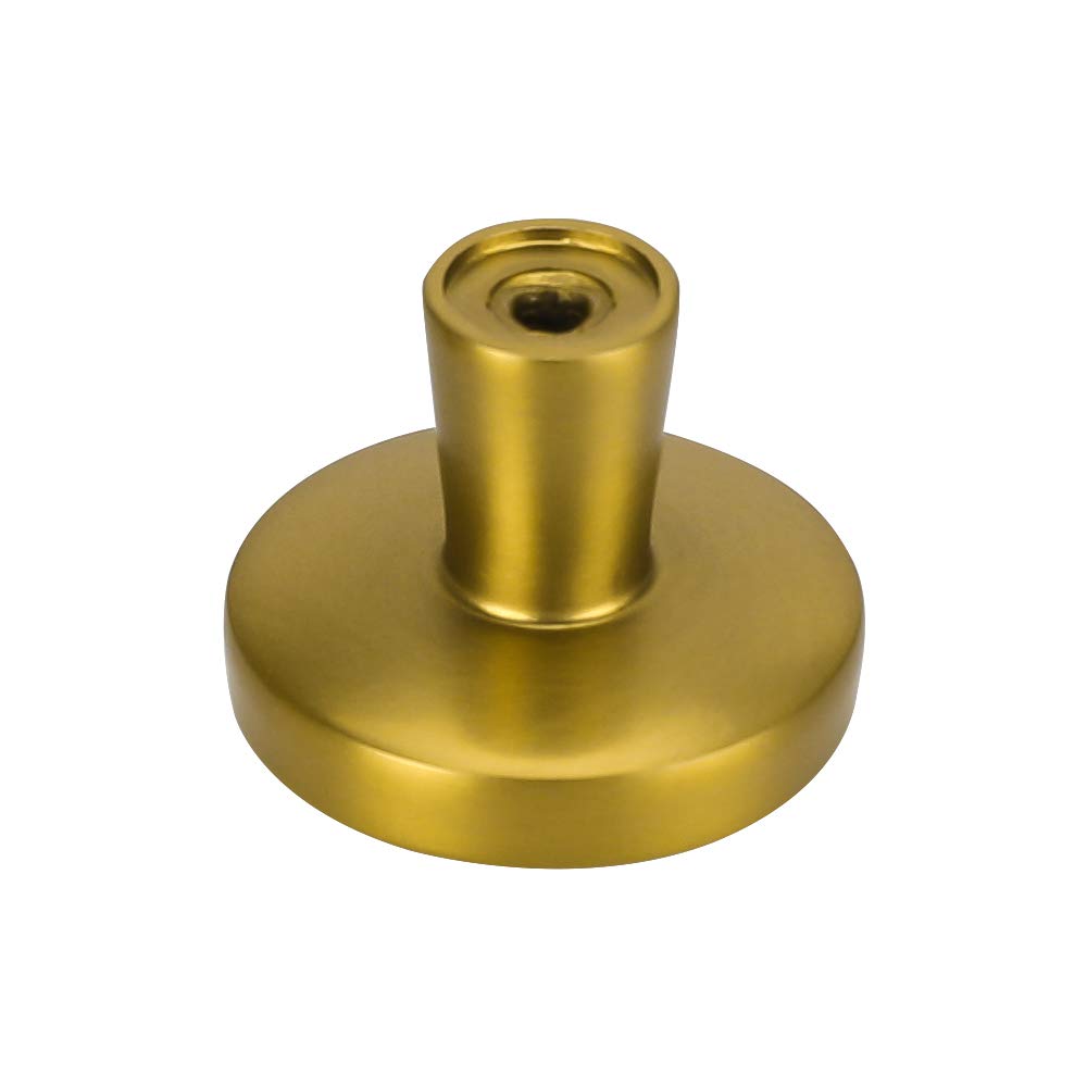15 Pack Brushed Brass Cabinet Knobs - Solid Gold Round Drawer Pulls for Kitchen Cabinets, Dressers & Furniture - Modern Hardware for Home Decor & DIY Projects (MO5310YW)