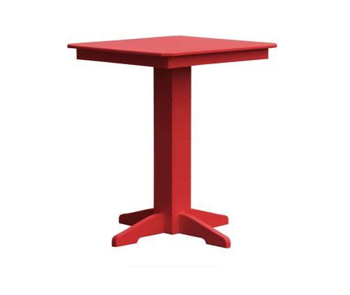 A & L Furniture Square Bar Table with FREE 2 Umbrella Holes - Outdoor Patio Dining & Backyard Entertaining
