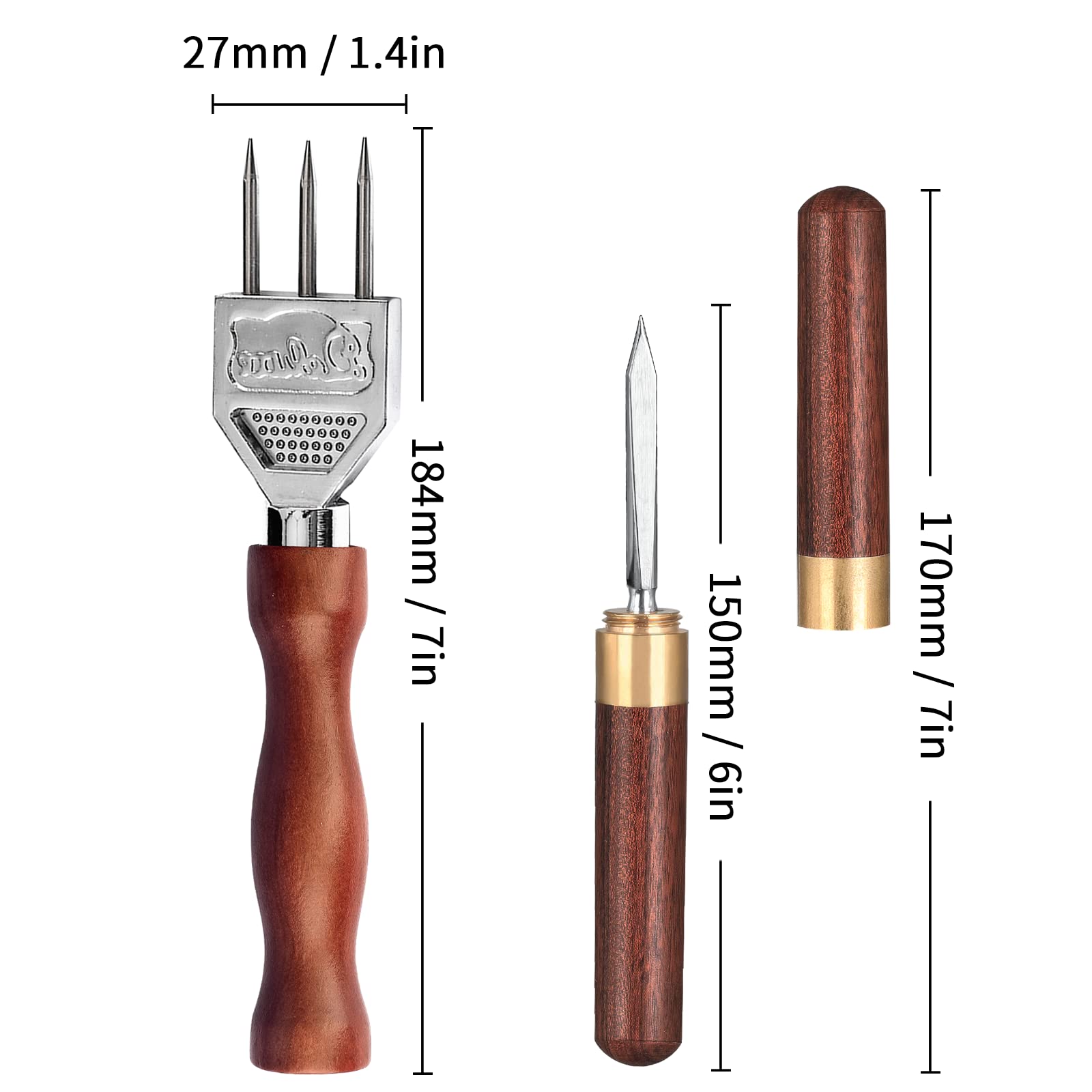 Premium Stainless Steel Ice Pick Set of 2 - Non-Slip Wooden Handle for Easy Grip - Ideal for Kitchen, Bars, Bartenders & Freezer Use - 7.2 Inch Professional Ice Tools for Cocktails & Food Preparation