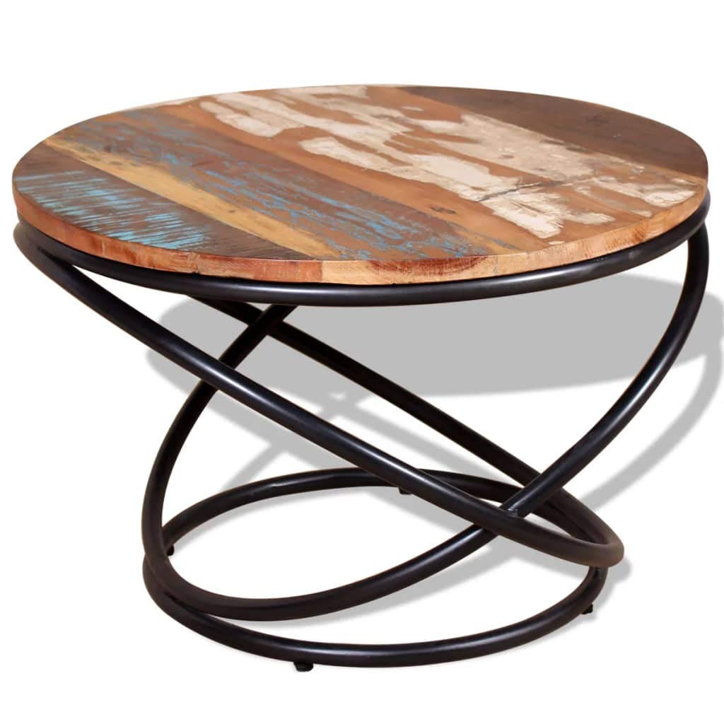 Vintage Reclaimed Wood Coffee Table - Antique-Style 23.6